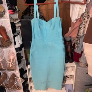 Aqua blue bandage dress